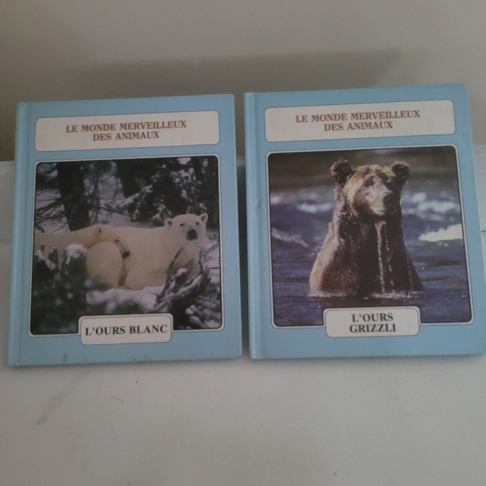 Set of Two Animal Books with Blue Covers